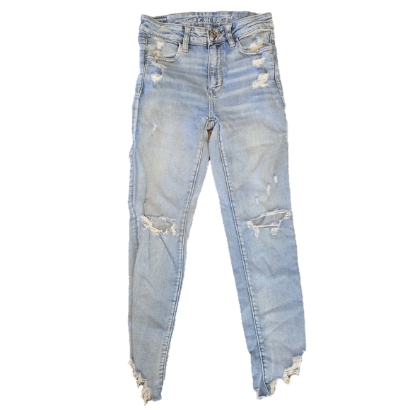 American Eagle Outfitters Denim - American Eagle Outfitters Light Blue Distressed Skinny Jeans